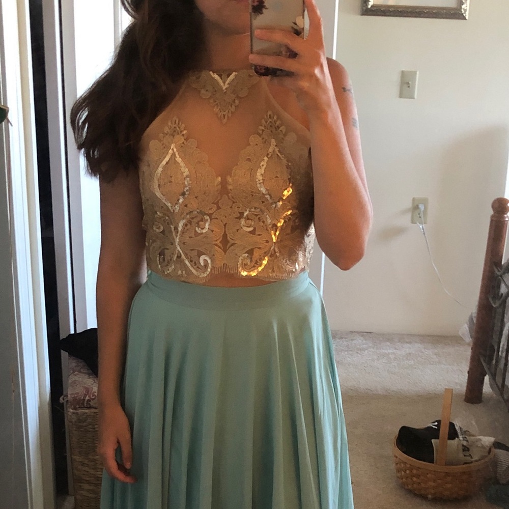 Gold crop top
